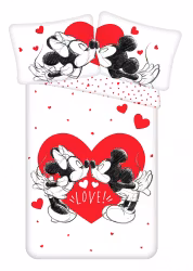 Disney Mickey & Minnie Mouse Påslakan love hearts