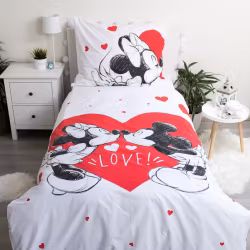 Disney Mickey & Minnie Mouse Påslakan love hearts