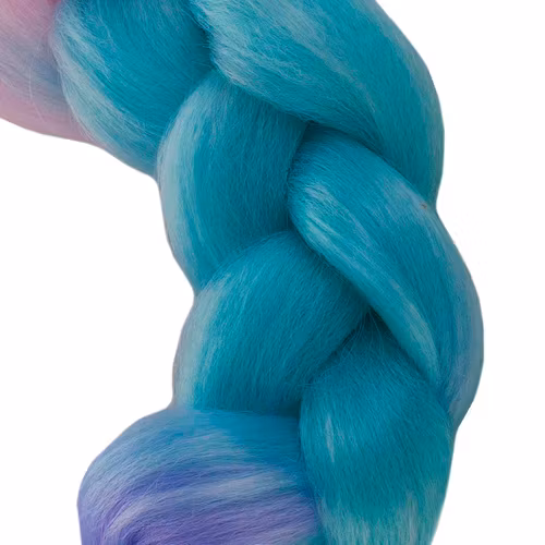 Syntetiskt hårflätor ombre rosa/vit/lila