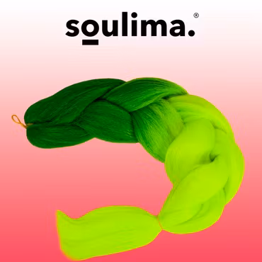 Syntetiskt hårflätor ombregrönt/neon