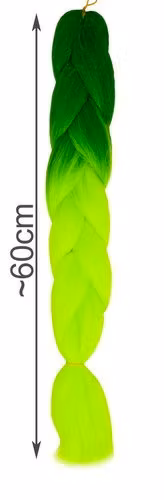 Syntetiskt hårflätor ombregrönt/neon
