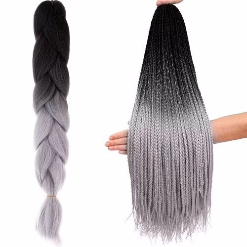 Syntetiskt hår ombre flätor