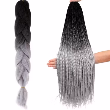 Syntetiskt hår ombre flätor