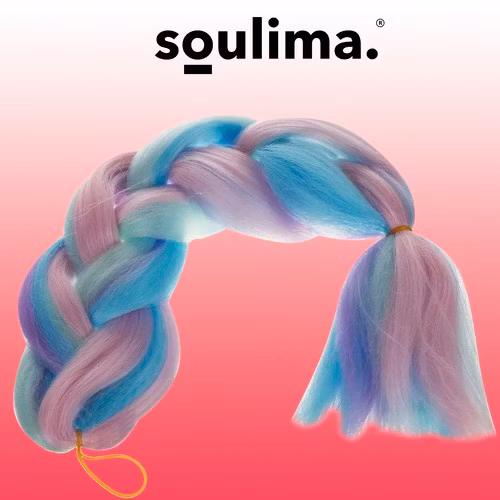 Syntetiskt hår ombreblått /lila