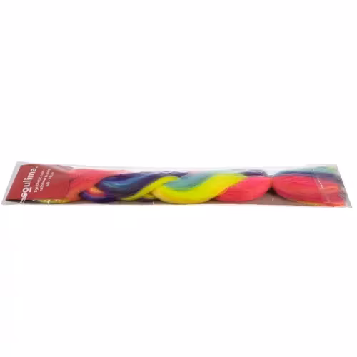 Syntetiskt hår regnbågsflätor