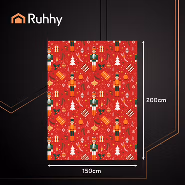 Filt, överkast, pläd, RUHHY stor dubbelsäng i jullstil 150x200 cm