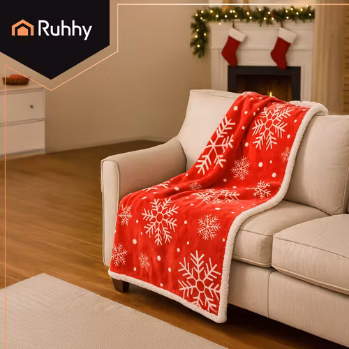 julfilt, dubbelsidig lammfilt 130x170, överkast, pläd, filt