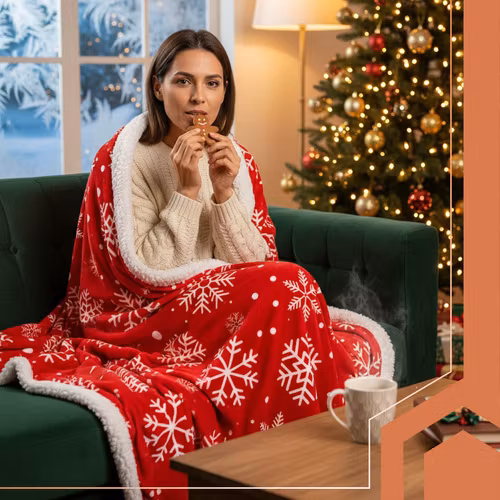 julfilt, dubbelsidig lammfilt 130x170, överkast, pläd, filt