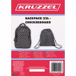 Ryggsäck 22L - schackrutigt Kruzzel 24530