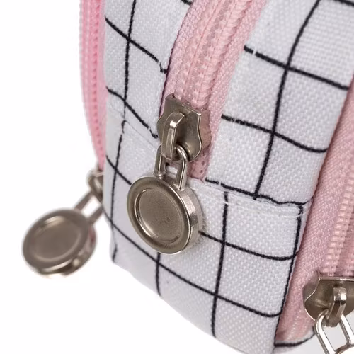 Trippelvikbart pennfodral - rutigt