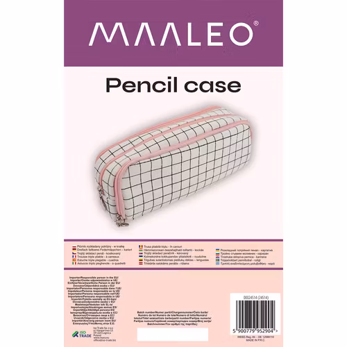 Trippelvikbart pennfodral - rutigt