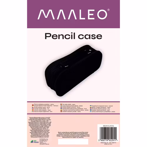 Dubbelt utdragbart pennfodral - svart