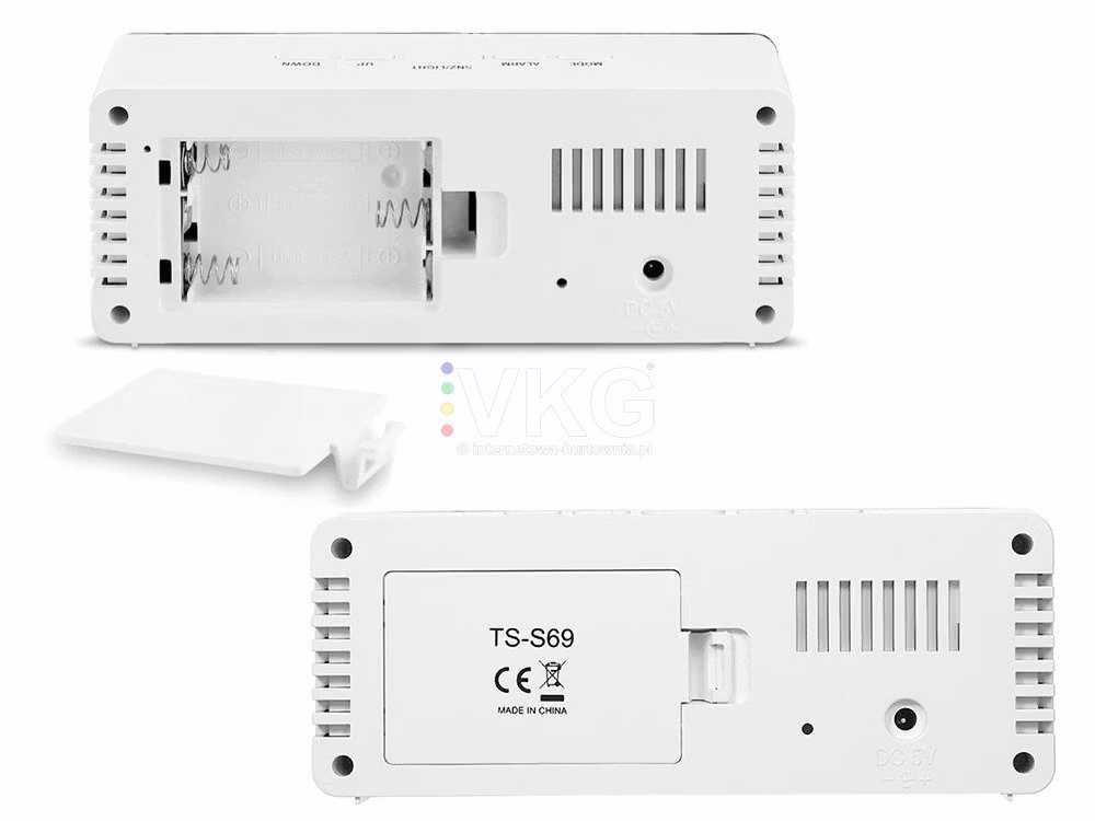 LED-väckarklocka LED-timer LED-spegel alarm datum 4-i-1