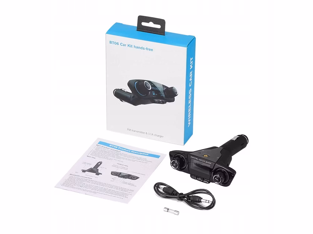 FM-sändare Bluetooth USB 5.0 multifunktionell 8-i-1