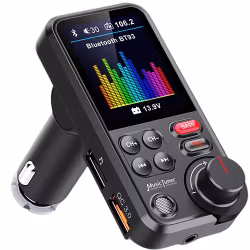 Bluetooth-sändare 5.0 FM-högtalartelefon USB QC TF Bas LCD 12-24V