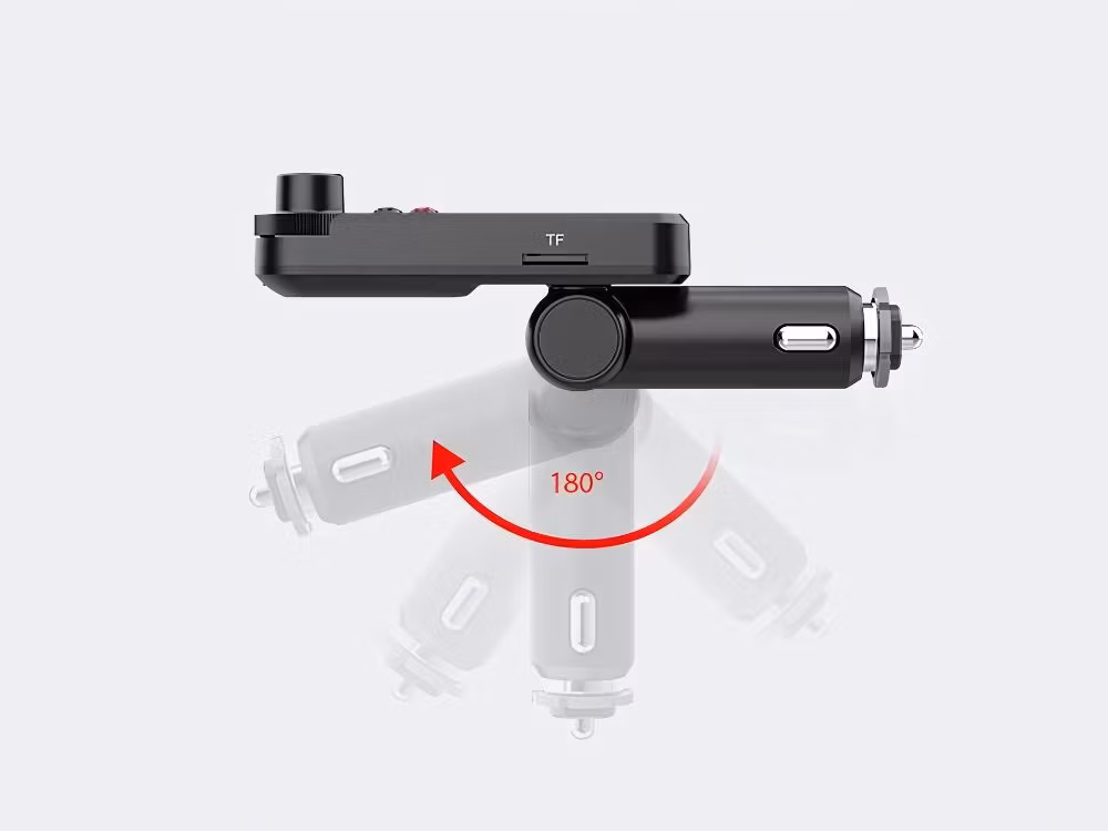 Bluetooth-sändare 5.0 FM-högtalartelefon USB QC TF Bas LCD 12-24V