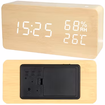 Elektronisk väckarklocka termometer hygrometer usb