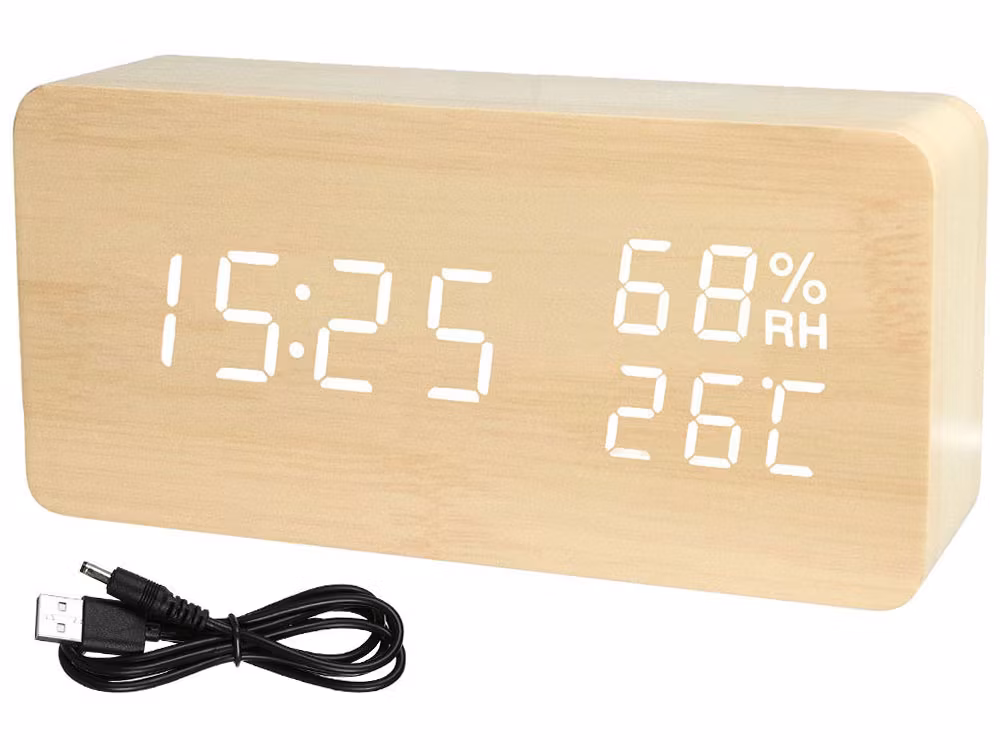 Elektronisk väckarklocka termometer hygrometer usb