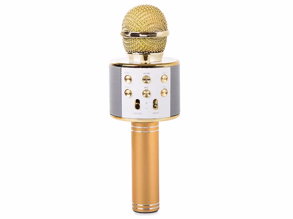 Trådlös Bluetooth-mikrofon karaoke-högtalare röstmodulator rund