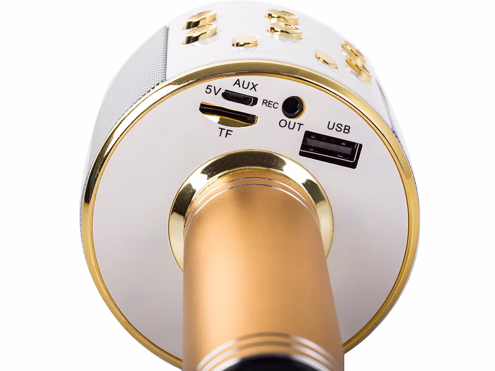 Trådlös Bluetooth-mikrofon karaoke-högtalare röstmodulator rund