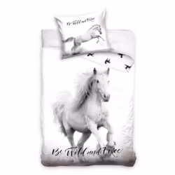 Bäddset Djur Vilda och Fria Hästar 140×200 cm, 70×90 cm