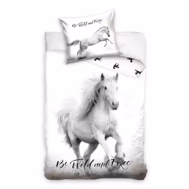Bäddset Djur Vilda och Fria Hästar 140×200 cm, 70×90 cm