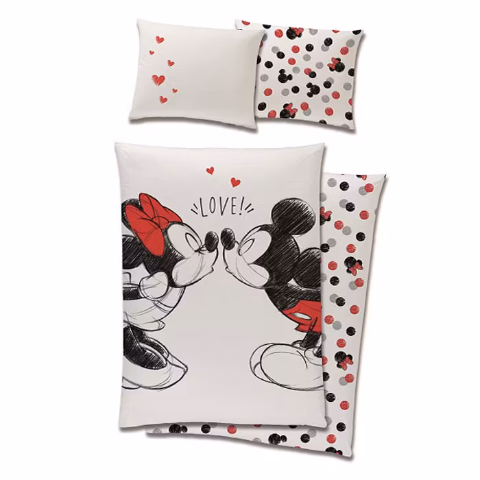 Disney Mickey Love bäddset 140×200 cm, 70x90 cm