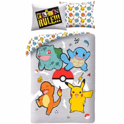 Pokémon Rule! bäddset 140×200 cm, 70×90 cm mikrofiber