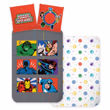Avengers Symbols bäddset 140×200 cm, 70×90 cm