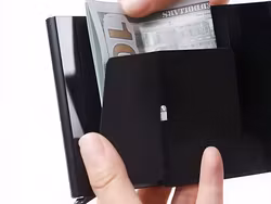 Men's RFID anti-theft wallet black for cards banknotes eco-leather