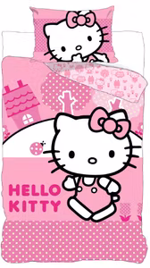Sängkläder för barn - Hello Kitty Pink World bäddset 140×200 cm, 70×90 cm