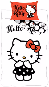 Hello Kitty Black Dress sängklädersset 140×200 cm, 70×90 cm