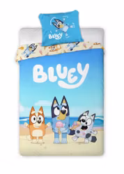 Bluey Beach Day sängkläder 140x200cm, 70x90 cm