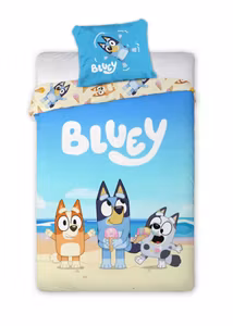 Bluey Beach Day sengetøj 140x200cm, 70x90 cm