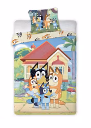 Bluey Family Home - sängkläder för barn -140x200cm, 70x90 cm