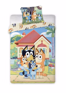 Bluey Family Home - børnesengetøj - 140x200cm, 70x90 cm