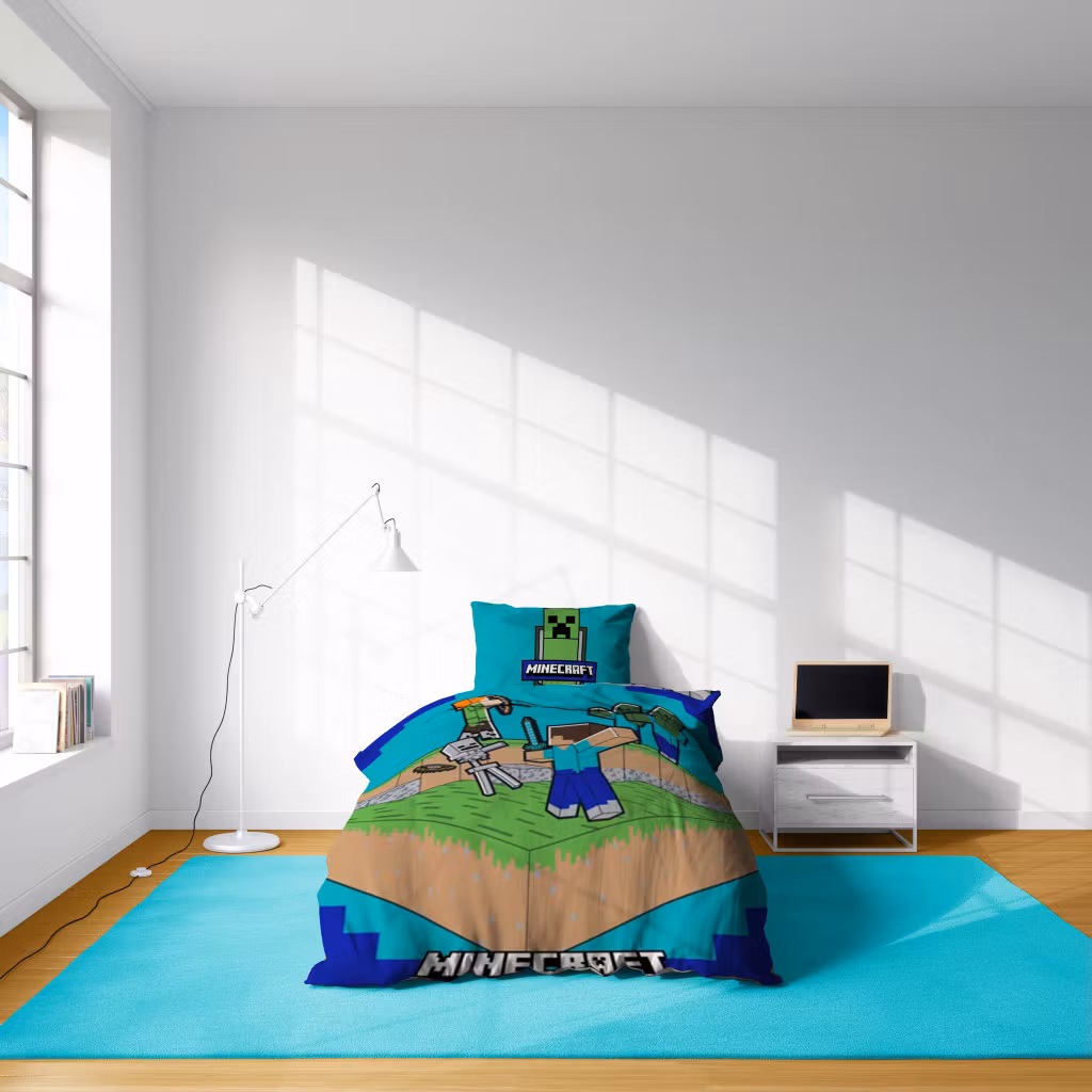 Minecraft The Fight Is On Sängkläder - bäddset 140x200cm, 70x90 cm
