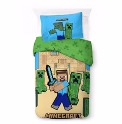 Minecraft Sandslot sengetøjssæt 140x200 cm, 70x90 cm