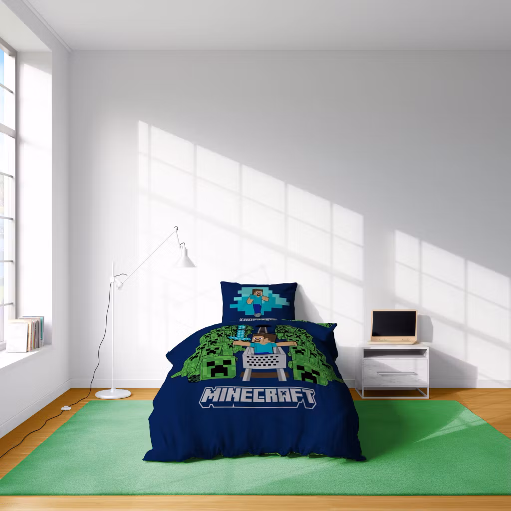 Minecraft Game Over Creepers bäddset 140x200cm, 70x90 cm