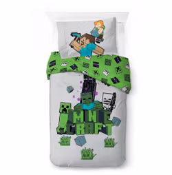 Minecraft Byg og Udforsk sengetøj 140x200 cm, 70x90 cm