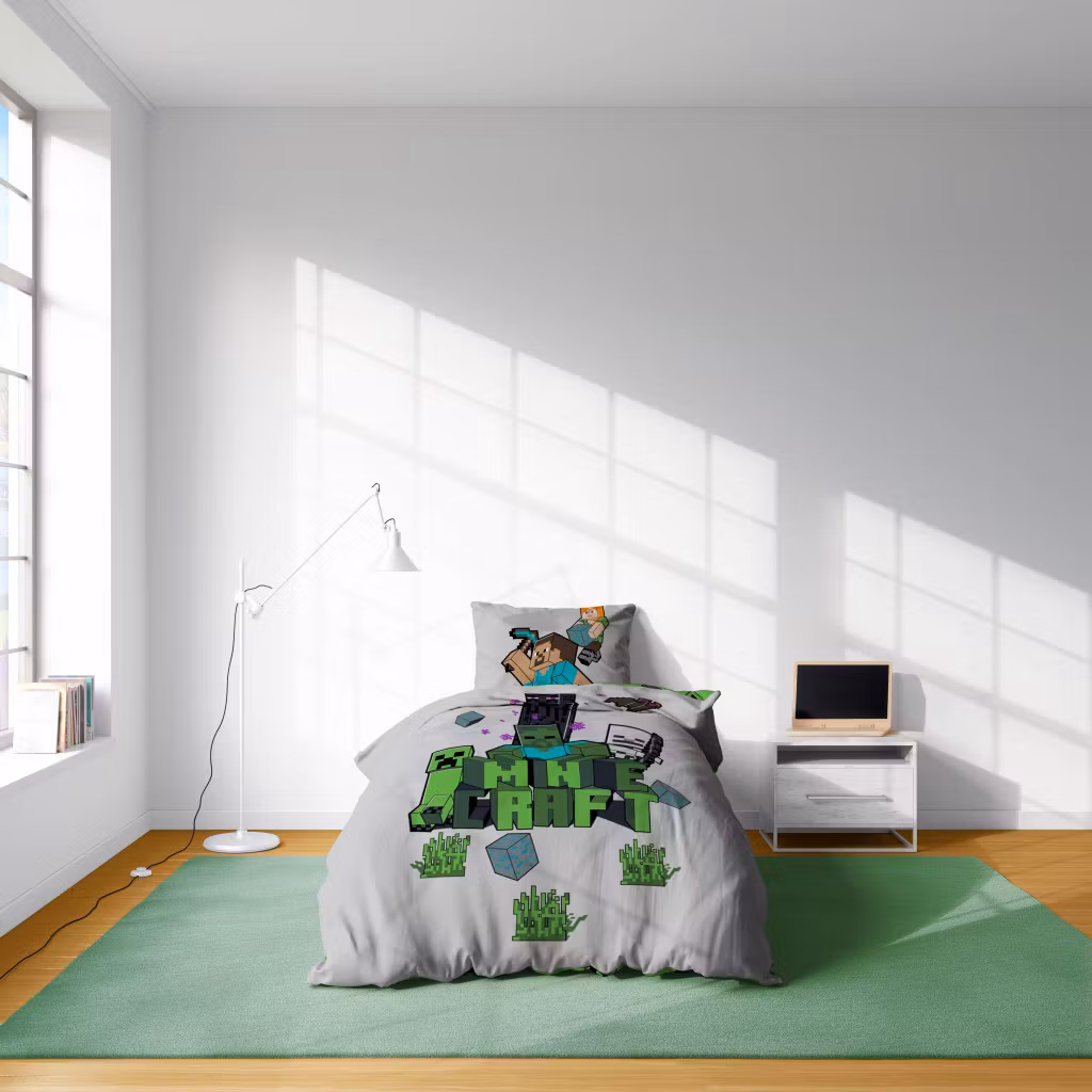 Minecraft Build and Explore bedding 140x200cm, 70x90 cm