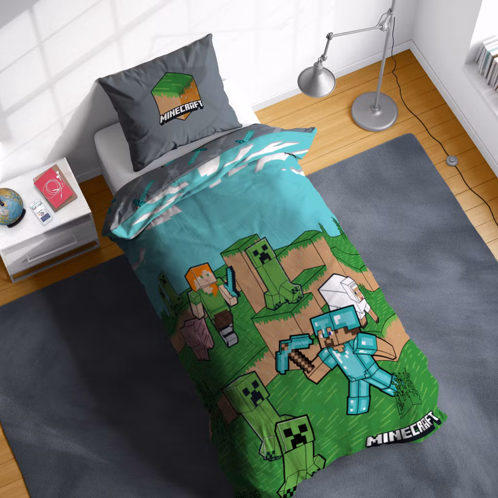 Minecraft Animals and Mobs bedding for children - 140x200cm, 70x90 cm