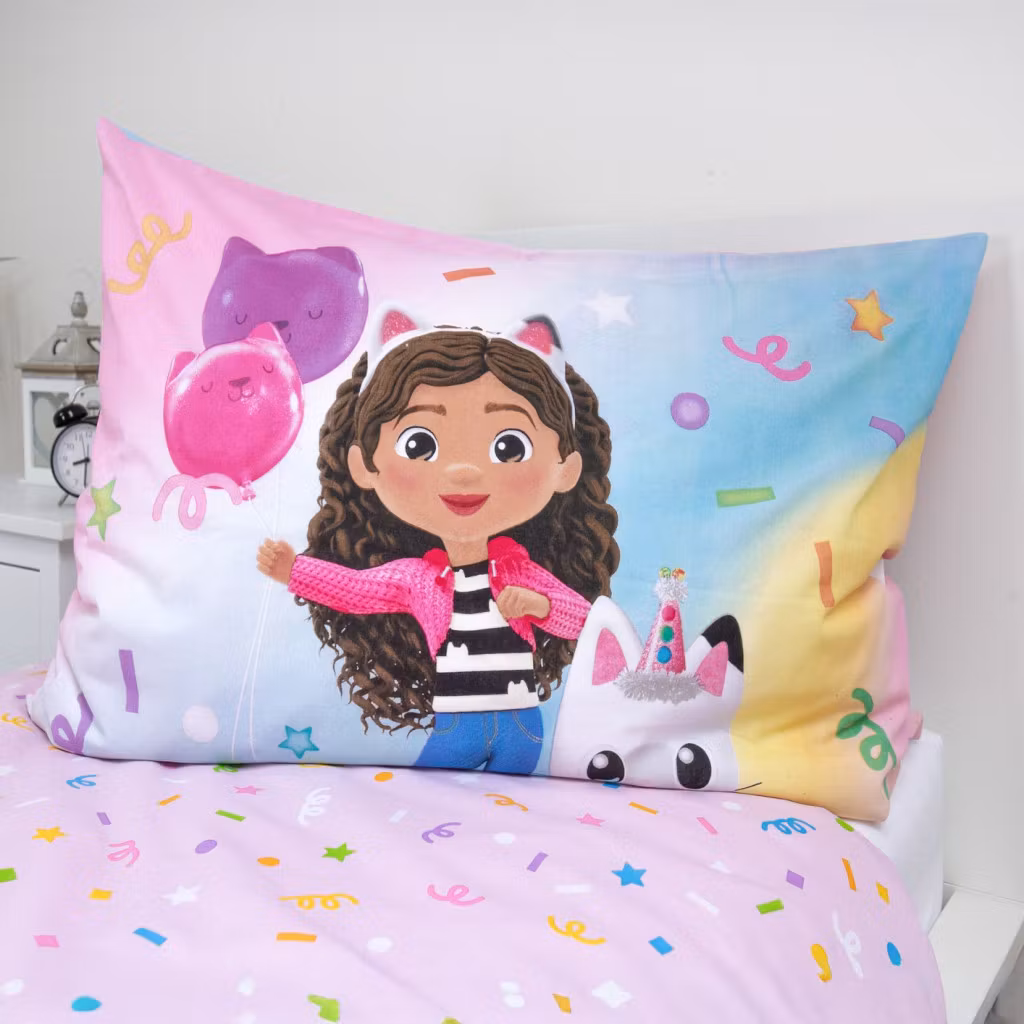 Gabby's Dollhouse Rainbow Sängkläder - bäddset 140x200cm, 70x90 cm