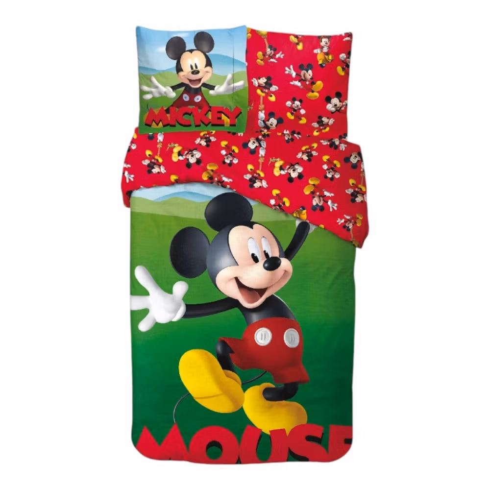 Disney Musse Pigg Trädgårdssängkläderset 140x200cm, 65x65 cm