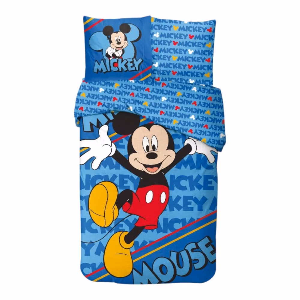 Disney Mickey Fun Adventure sängkläder 140x200cm, 65x65 cm