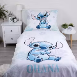 Disney Lilo og Stitch Ohana Hvidt Dynebetræk 140x200cm, 70x90 cm