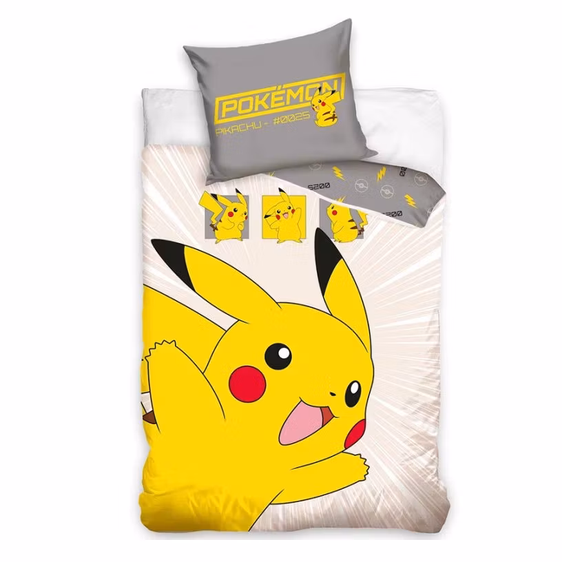 Pokémon #0025 sengetøjssæt 140x200cm, 70x90 cm