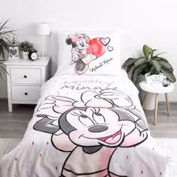 Disney Minnie Vitt bäddset 140x200cm, 70x90 cm