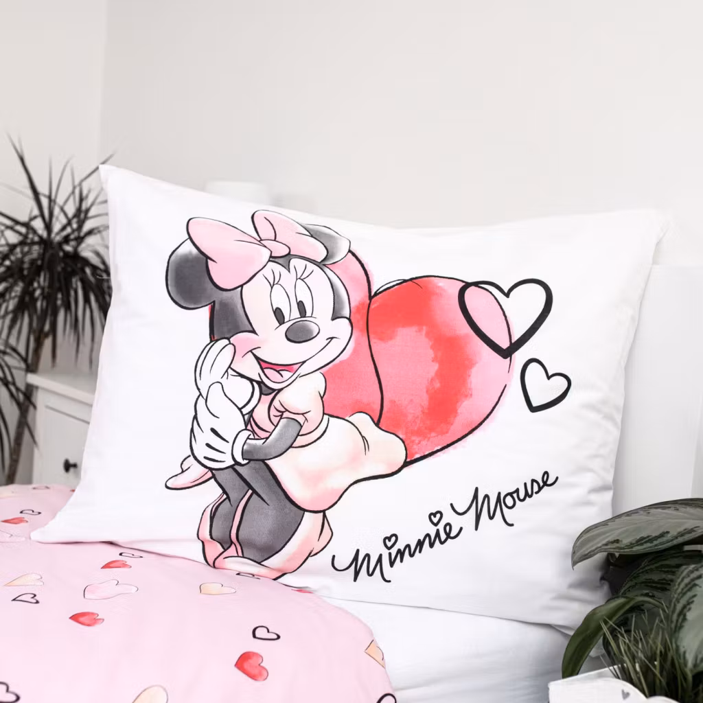 Disney Minnie Vitt bäddset 140x200cm, 70x90 cm
