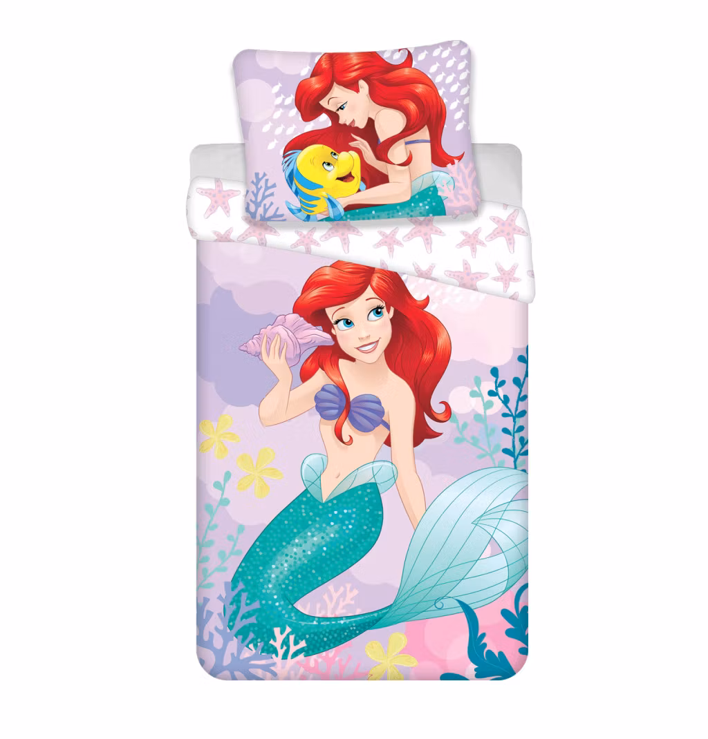 Disney Prinsessan Ariel Rosa sängkläder 140x200cm, 70x90 cm